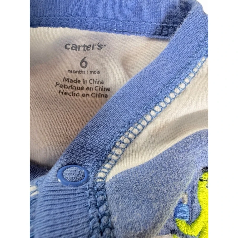 Baby Boy 6 Months Carter's Zip Footed Sleeper Nautical Lot 3 Bundle